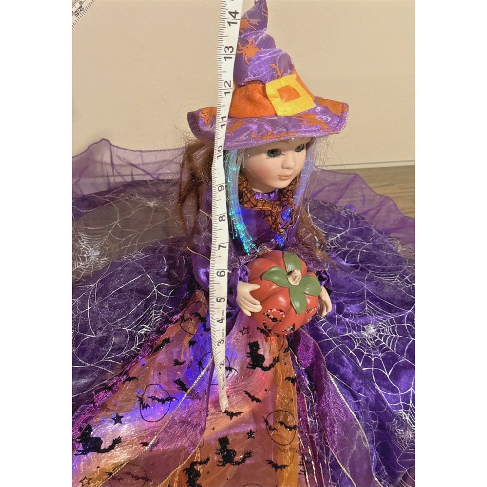 Cracker Barrel Color Changing Fiber Optic Sitting Witch Light Up Halloween Decor - Picture 8 of 11